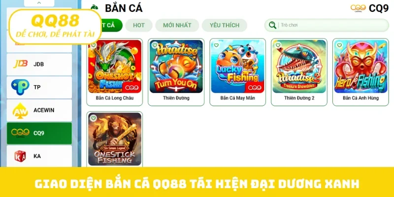 Giao diện bắn cá QQ88 tái hiện đại dương xanh